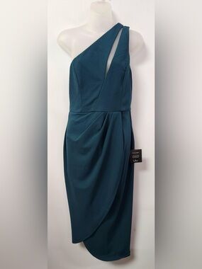 NWT Lulus One-Shoulder Teal Cocktail Dress | Size Medium